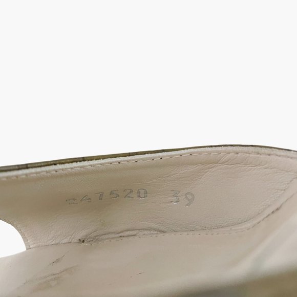 Gucci Horsebit Mules EU 39 US 9 Green GG Peep Toe Buckle High Heel Slide Sandals - Picture 12 of 12